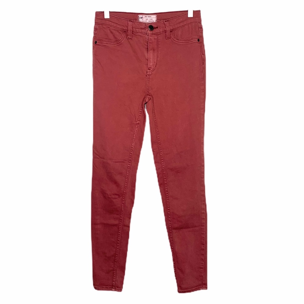 Free People Long and Lean Jegging Red Mocha US 26
